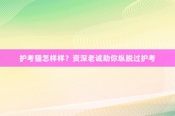 护考猫怎样样？资深老诚助你纵脱过护考